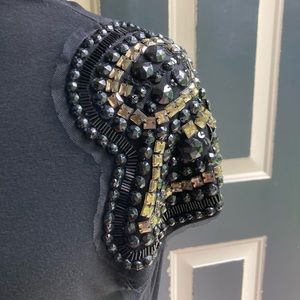Vintage black dress Bling shoulders